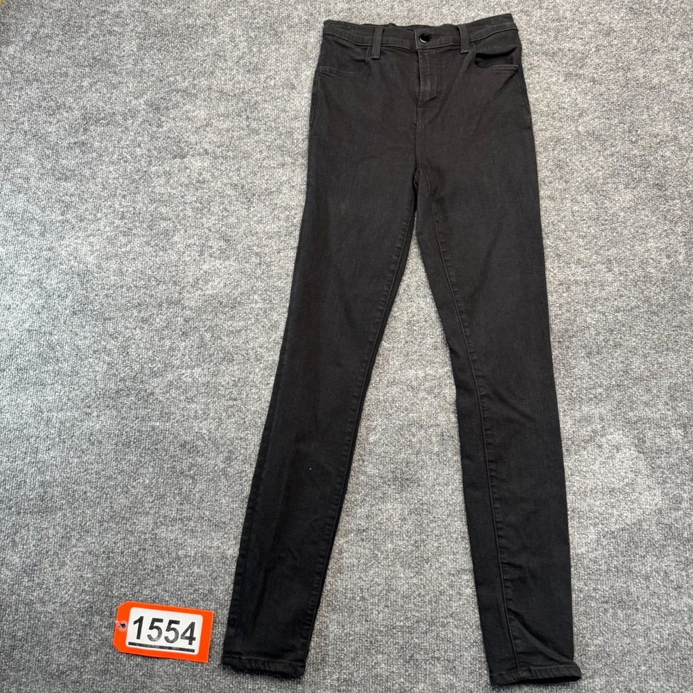 J Brand Maria High Rise Skinny Jeans Seriously Black Stretch Womens Size 26
